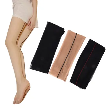 Moterų Skaidrus Nugaros Siūlę Sexy Kojinės Moteriškos Juodos Odos Aukštakulniais Gyvulių Ultra Plonas Pėdkelnės