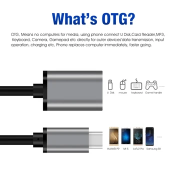 OTG Kabelis USB C Adapterio Kabelį, Tipas C su USB 3.0 Moterų 