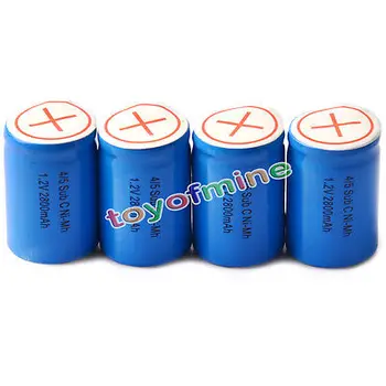 4pcs skaičius 4/5 SubC Sub C SC 2800mAh 1.2 V Ni-Mh Baterija Mėlyną Langelį Tab Baterijų elementus, skirtus žaislus