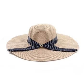 Didelis kraštų 15cm saulės, skrybėlės moterims vasaros lauko paplūdimio moterų skrybėlės kaspino juosta atsitiktinis keliauti kupranugariais, sulankstomas fascinator šiaudų skrybėlę, moteris