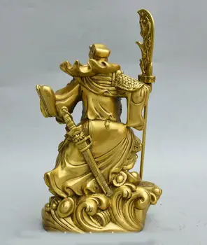 Vestuvių dekoravimas Kinija Žalvario ištikimas Bendrojo Dragon Warrior GuanGong GuanYu Guan Yu Dievo Statula