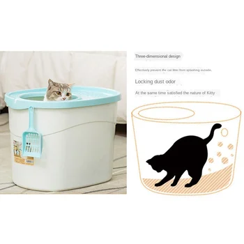 Anti-splash viršų-tipo klozetas, katės tualeto labai didelis plastiko kačių kraikas langelyje tvirtos anti-rudenį pet valymo produktai