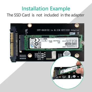 Atnaujinti M. 2 SSD Klavišą M U. 2 SFF-8639 Adapter PCI-E U2 norėdami M2 PASIDARYK pats Modulis w Vėsinimo Heatsink už NVME SSD Kortelę 2230/2242/2260/2280