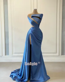 SoAyle Seksualus Padalinta vakarinę Suknelę Libanas Art Deco įkvėpė Kaklo Slevveless Oficialią Vakaro Suknelė moterims Vestidos de Fiesta