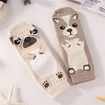 360pairs/daug 2017 naujas mados moterų 3D spausdinimo animacinių filmų gyvūnų augintinių šunų medvilnės kojinių/pug šuo spausdinti kojinių/gyvūnų šunų spausdinti kojinių