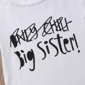 Vaikų Berniukų, Mergaičių, Kūdikių Big Sister T-shirt Tees Bamblys Marškinėliai Topai Drabužiai