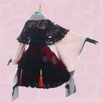 Aukštos Quallity Japonų Anime Rozen Maiden Shin ku Lolita Moteris Cosplay Kostiumų Tippet + Dress + Diržas + Golves + Prijuostė + Hat + Ac