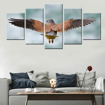 Gyvenamasis kambarys miegamasis apdailos freskos 5 skydelis modernios spausdinimo namų puošybai dangus nemokamai plaukioja paukščių paveikslai tapyba plakatas