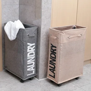 Buitinių skalbinių laikymo krepšelis kūrybos namų sulankstomą skalbinių krepšį su ratukais, Oksfordo audinio nešvariais drabužiais Lou LB50519