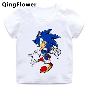 Sonic the Hedgehog t-shirt viršuje marškinėlius merginos camisas vaikai mados mokykloje gyvūnų spausdinti Mielas tees