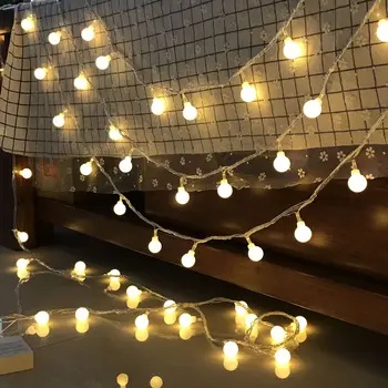 3M 6M Pasakų Girlianda LED Kamuolys String Žibintai Vandeniui Kalėdų Eglutė Vestuvių Namų Patalpų Apdailos Baterija Garliava