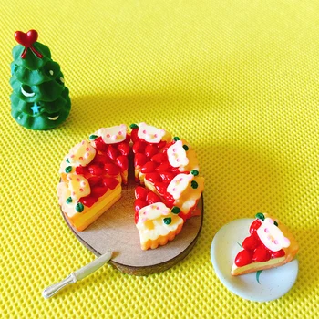 Naujas~ 8 vnt. braškių teddy pyragai/miniatiūros maisto/mielas mielas/pasakos sodo gnome/samanų terariumai/bonsai/desertai/doll house dekoro