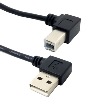 USB Spausdintuvo Kabelis USB 2.0 A Male į B Male Spausdintuvas, Skeneris 90 Laipsnių Kabelis 50cm 100cm