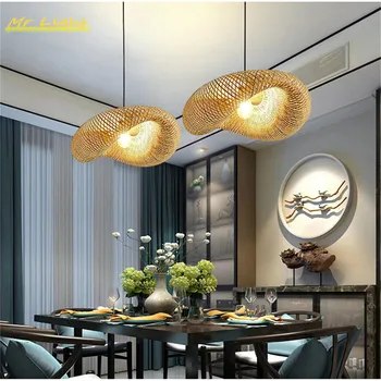 Šiaurės Bambuko Lempa LED Sieniniai šviestuvai Apšvietimo Hotel Restaurant Rotango Pakabukas Lempa, Gyvenamasis Kambarys, Virtuvė, Kabančios Lempos, Šviestuvai