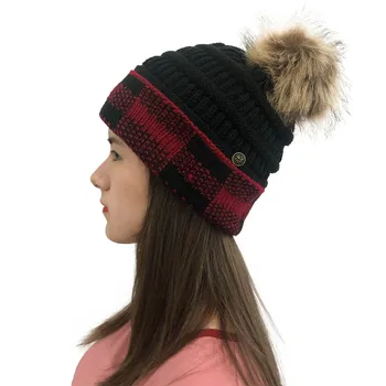 Moterų Pledas Susiuvimo Lauko Pliušinis Kepurės Mezgimo Nėrimo Mygtuką Beanie Kepurė Kietas Mados Megzti Skrybėlę Žiemą Šilta Kepurė#50