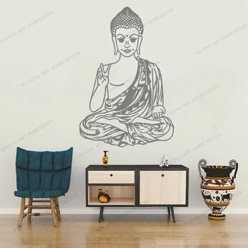 Buda Lotus Budizmas, Joga Vinilo Sienos Garažas Lipdukai Namų Dekoro Kambarį Dailės Freskos Sienos Lipdukas Nuimamas Wallpoof CX1923