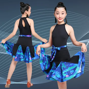 Naujas Elegantiškas Vaikams Lotynų Šokių Suknelės Mergaitėms Pakraštyje Suknelė Kutas China Etape Sportinių Rezultatų Šokių Praktikos Drabužiai