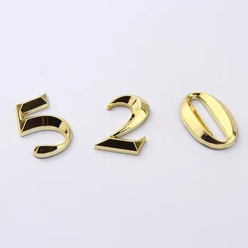 3D Šiuolaikinės Lipni, Durų Skaičius Ženklo Aukso Spalvos, nuo 0 iki 9, Namo Numeris, Namų Sienos Lipdukas Adresas, Numeris