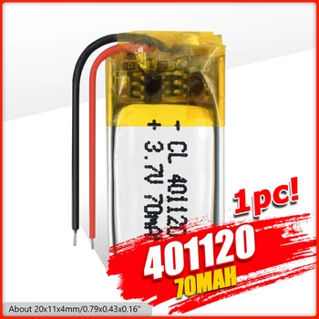 1/2/4pcs Polimero Ličio Baterija 3.7 V 70mAh Li-Po 401120 Įkraunamas Baterijas 