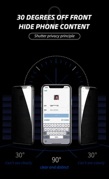 Pilnas draudimas Privačių Screen Protector, iPhone, 11 X XS MAX XR Antispy Grūdintas Stiklas iPhone 11 Pro Privatumo Apsaugos Stiklo