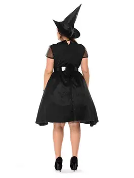 Didelis Dydis 2XL Suaugusiųjų Gotikos Juoda Suknelė Fantasia Moterų Helovyno Cosplay Ragana Kostiumas Fancy Dress Moterų Plius Dydis 3XL