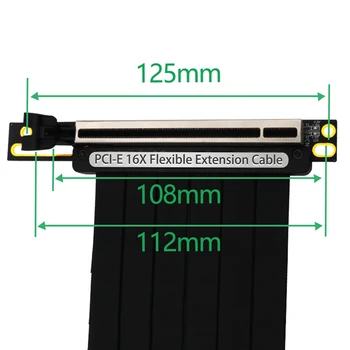 PCI Express 16X ilgiklis su LED ir Magnetas Pėdos Padas Tinka vertikaliam montavimui, Vaizdo Kortelė