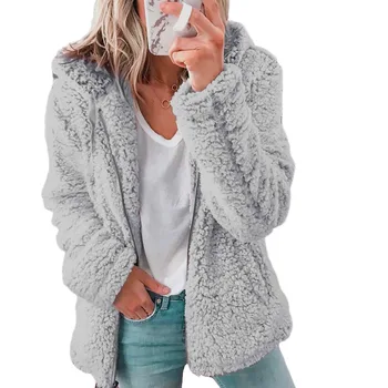 Moteris striukė 2021 Europos naujų mados ilgai sleeeve apranga gobtuvu vilnos vilnos paltai moterims šiltas
