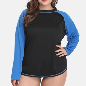 Attraco Rashguard Moteris Ilgai maudymosi kostiumėlį Marškinėliai UPF 50+ Moterų Plius Dydis maudymosi Kostiumėliai, UV-Apsauga, Bėrimas Apsaugas Colorblock Paplūdimio Drabužiai