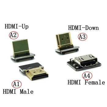 FPV Micro HDMI Mini HDMI 90 Laipsnių Jungtis FPC Lankstus Plokščias HDMI Juostelės Kabelis FFC pikis 20pin už Drone Gopro DSLR gimbal rinkinys