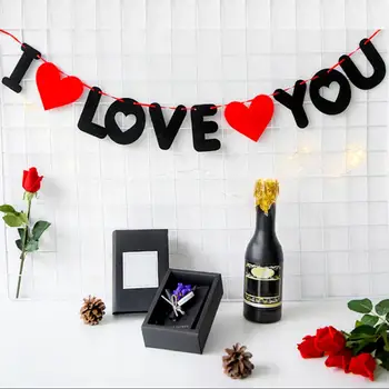 Neaustinis Audinys Reklama Valentino Dieną, aš Myliu Tave Kabo Nepriklausomo Laišką Vimpelais Juostos Vestuvių Kambarį Apdailos Ornamentu