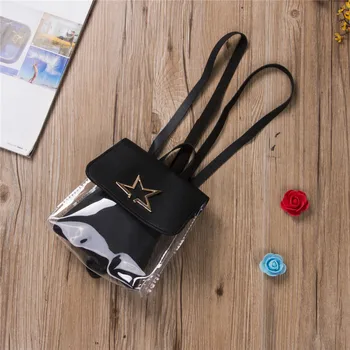 Aišku, maišelį su Žvaigždės Modelis Kibirą Skaidrus Kuprinė Maišelis Moterų, Mergaičių Crossbody Peties Telefono Kosmetikos Krepšys