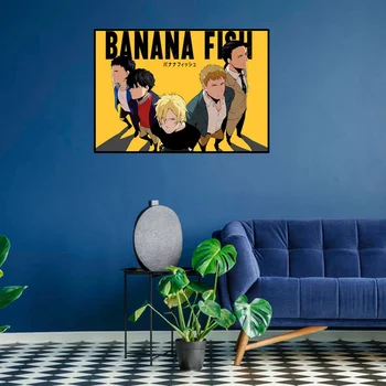 14 Stilius, Japonų Anime Bananų žuvų Retro Plakatų Kino Meno Tapybos Kraft Popieriaus Spausdina Namų Kambario Dekoro, Sienų Lipdukai