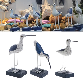 Mediniai karinio jūrų Laivyno jūrų Paukščiai, Viduržemio jūros Stiliaus Skulptūra Namų Puošybai Amatų B95A