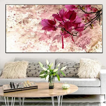 Abstrakti raudona gėlė, spausdina kraštovaizdžio tapybos meno dekoratyvinis dažymas sienos nuotraukas, už kambarį