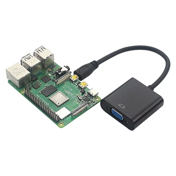 Tinka Aviečių Pi 4B Micro-HDMI į VGA Vaizdo Keitiklis su Maitinimo indikacija Adapteris Priedai