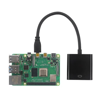 Tinka Aviečių Pi 4B Micro-HDMI į VGA Vaizdo Keitiklis su Maitinimo indikacija Adapteris Priedai