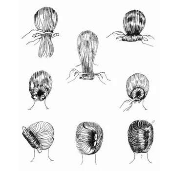 1 Vnt Moterų, Mergaičių Plaukų Braiders juodų Plaukų Styler Magija Bandeles, plaukai surišti į uodegą Maker 