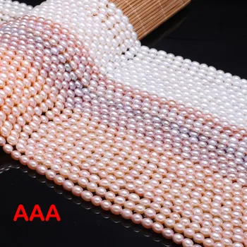 AAA Gėlavandenių Perlų Ryžių formos Prarasti Karoliukai 36 Cm, 