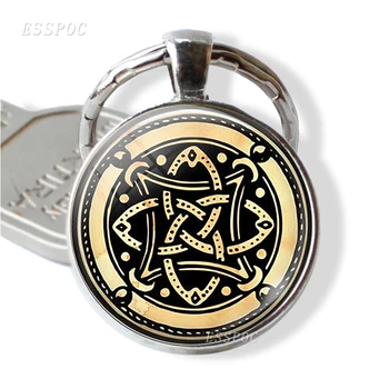 Airijos Key Chain Airijos Žavesio Mazgas Stiklo Cabochon Metalo Papuošalai Airijos Simbolis Papuošalų Maišelis Priedai