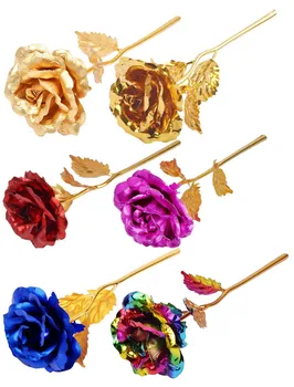 Valentino Dienos dovanų Aukso Folija Rose Dirbtinių Gėlių Mėgėjams' Dovana Romantiškas Gėlių Su Meile Bazės Gimtadienį, Jubiliejų Dovana