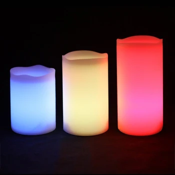 3Pcs Nustatyti, Įvairiaspalvis LED Flameless Elektroninių Žvakės Lauko & Patalpų Spalva Keičiasi Žvakių Šviesos Su Multi-Funkcija Laikmatis R