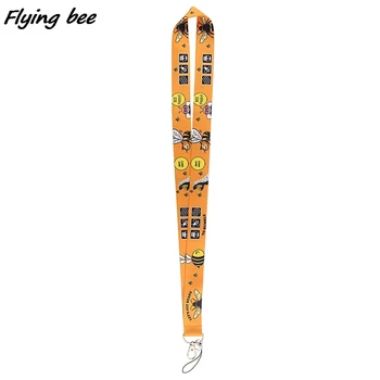 Flyingbee Darbštus Vabzdžių, Bičių Laimingas Virvelę Badge, ID Lanyards Mobiliojo Telefono Virvę Klavišą Virvelę ant Kaklo Dirželiai Priedai X1328