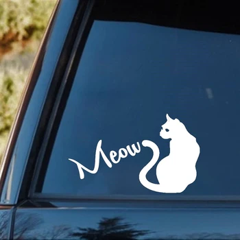 Cat Silhouette Miau Meilė Kitty Cat Meilužis Pet Automobilių Žavinga Gyvūnų Lipdukas, Decal