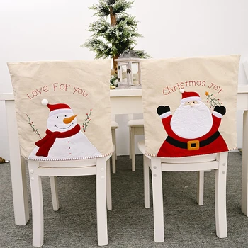 Išsiuvinėta Lininė Senas Sniego Kėdė Padengti Kūrybos Kėdė Padengti Kalėdų Dekoracijos