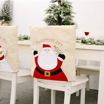 Išsiuvinėta Lininė Senas Sniego Kėdė Padengti Kūrybos Kėdė Padengti Kalėdų Dekoracijos