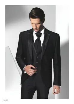 Pagal užsakymą Pagaminti Rytą Stiliaus Jaunikis Tuxedos Žingsniu Atvartas Vyrų Kostiumas, Pilkos spalvos Groomsmen/Geriausią Vyro Vestuvių (Striukė+Kelnės+Kaklaraištis+Liemene)
