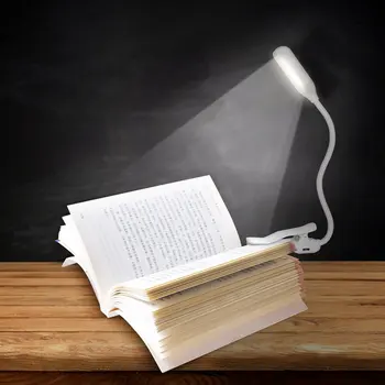 Knyga Šviesos USB Įkrovimo Lankstus 1W 5 LED Įrašą Skaitymo Nakties Šviesos 3 Ryškumas Režimai, Stalo Lempos, Staliniai Naktiniai Žibintai