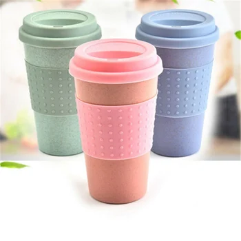 Karšto Kviečių Šiaudų Puodelis Kūrybos Drinkware Daugkartinio naudojimo Bambuko Pluošto Ecoffee Puodeliai, ekologiškos Kelionės 2019 Naujausias Kavos, Arbatos Puodeliai, 300ML