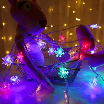 LED Snaigė String Žibintai Pasakų Sniego Viršūnėmis Dekoracija Kalėdų Eglutė Patalpų Kambarys Vestuvių Navidad Dekoro baterijomis