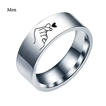 Madinga Nerūdijančio Plieno Žiedai Vyrams ir Moterims Asmeninį Individualų Žiedas Papuošalai, Aksesuarai, Nei Širdies Meilės, Pora Žiedus